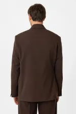 Antioch Kahve Kuşaklı Relax Fit Erkek Blazer Ceket