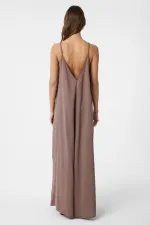 Antioch Coffee Strappy Modal Long Women's Dress