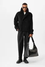 Veste courte à double boutonnage Antioch noire pour homme