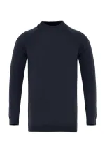 Antioch Navy Blue Crew Neck Slim Fit Knit Sweater