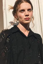 Antioch Black Women's Lace Embroidered Dress