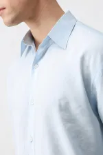 Antioch Bebe Mavi Modal Karışımlı Relax Fit Erkek Gömlek