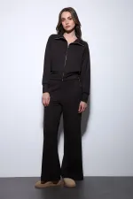 Antioch Koyu Kahve Fermuarlı Kadın Eşofman Takım