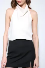 Antioch Stone Satin Halter Women's Ball