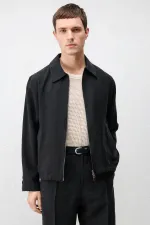 Antioch Black Lyocell Blend Summer Men's Jacket