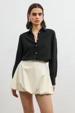 Chemise rayée Antioch Black 100 % lyocell pour femme avec mouchoir