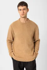 Antioch Açık Kahve Yün Görünümlü Erkek Kazak