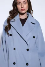 Antioch Mavi Kruvaze Kadın Kaban