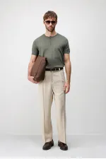 T-shirt en maille texturée kaki Antioch pour homme