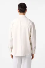 Antioch Ekru Modal Kumaş Relax Fit Erkek Gömlek