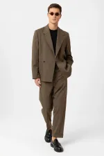 Veste blazer technique pour homme Antioch Khaki, coupe décontractée, croisée
