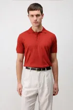 T-shirt en maille pour homme Antioch Red Comfort Slim à col polo