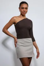 Antioch Coffee Asymmetrical Neck Top