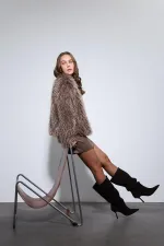 Antioch Kahve Suni Kürk Mont