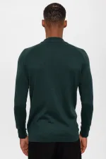 Pull en maille pour homme Antioch Green à col roulé semi-roulé