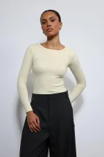 T-shirt basique jaune à manches longues Antioch