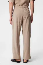 Antioch Bej Relaxed Modal Kumaş Yüksek Bel Erkek Pantolon