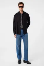 Antioch Black Relax Fit Linen Blend Men's Shirt