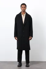 Antioch Black Wool Blend Oversize Men's Coat