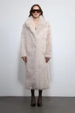 Antioch Stone Faux Fur Long Coat