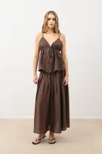 Jupe drapée pour femme Antioch Coffee