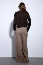 Antioch Coffee Slit Knitted Women's Sweater