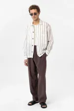 Antioch White Relax Fit Striped Men's Shirt