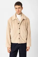 Antioch Beige Relax Fit Soft Textured Men's Jacket