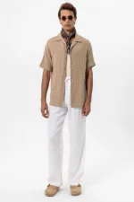 Antioch Vizon Apaş Yaka Kare Örme Erkek Gömlek