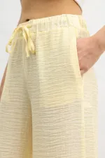 Antioch Sarı Ayarlanabilir Paça Dökümlü Kadın Pantolon