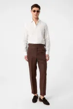 Antioch Coffee 100% Linen Italian Cut Men's Trousers