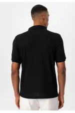 Antioch Siyah Slim Fit Polo Yaka Erkek T-Shirt