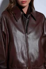 Veste bomber en similicuir Antioch Coffee