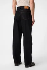 Antioch Siyah Yüksek Bel Relaxed Fit Erkek Kot Pantolon