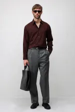 Chemise texturée pour homme Antioch Coffee Modal Blend
