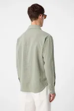 Chemise texturée Antioch Khaki Relax Fit pour homme