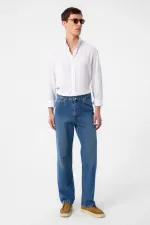 Antioch Açık Mavi Yüksek Bel Relaxed Fit Erkek Kot Pantolon