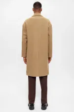 Antioch Dark Beige Oversize Double-Breasted Men's Coat