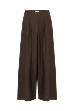 Antioch Coffee Linen Blend Women's Culotte Pants