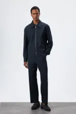 Antioch Lacivert Çizgili Mevsimlik Erkek Mont