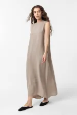 Antioch Beige Modal Midi Women's Dress