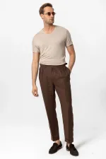 Antioch Açık Bej Basic V Yaka Erkek T-Shirt