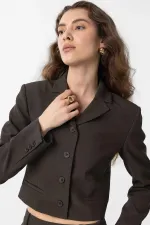 Antioch Khaki Crop Women's Blazer Jacket