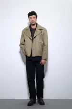 Antioch Haki Crop Fit Erkek Trençkot Antioch Haki Crop Fit Erkek Trençkot