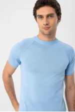 T-shirt en maille à col rond Antioch Bebe bleu