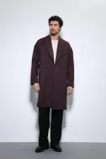Antioch Coffee Oversize Double-Breasted Men's Coat