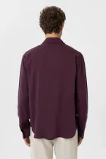 Antioch Bordo Relax Fit Liyosel Kumaş Erkek Gömlek