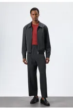 Antioch Antrasit Relax Fit Çizgili Erkek Pantolon