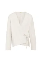Chemise kimono blanche à nouer Antioch pour femme
