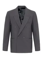 Antioch Anthracite Single Button Double-Breasted Men's Blazer Jacket